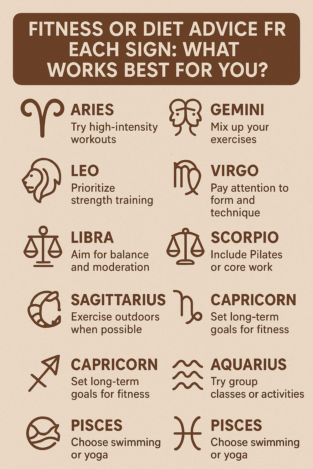 Fitness or Diet Advice for Each Sign: What Works Best for You?